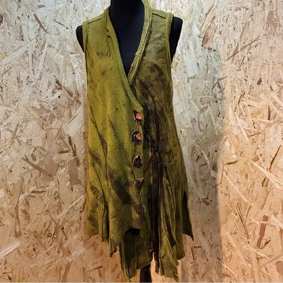 Joyce Seppala Vest Boho Lagenlook Artsy Layered Tunic Fairy Grunge Festival - Picture 3 of 13
